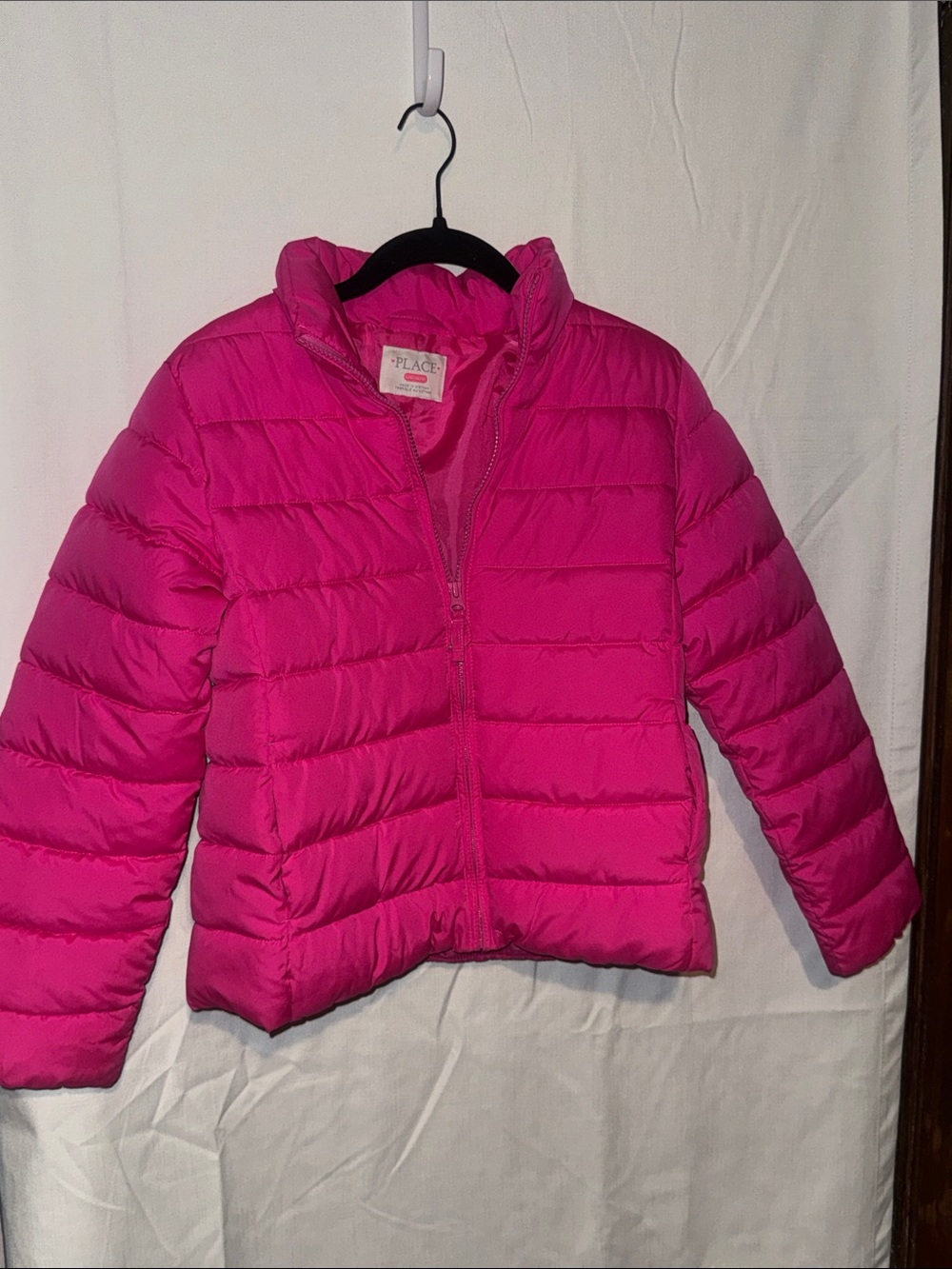 The Children's Place Bright Pink Quilted Puffer Jacket